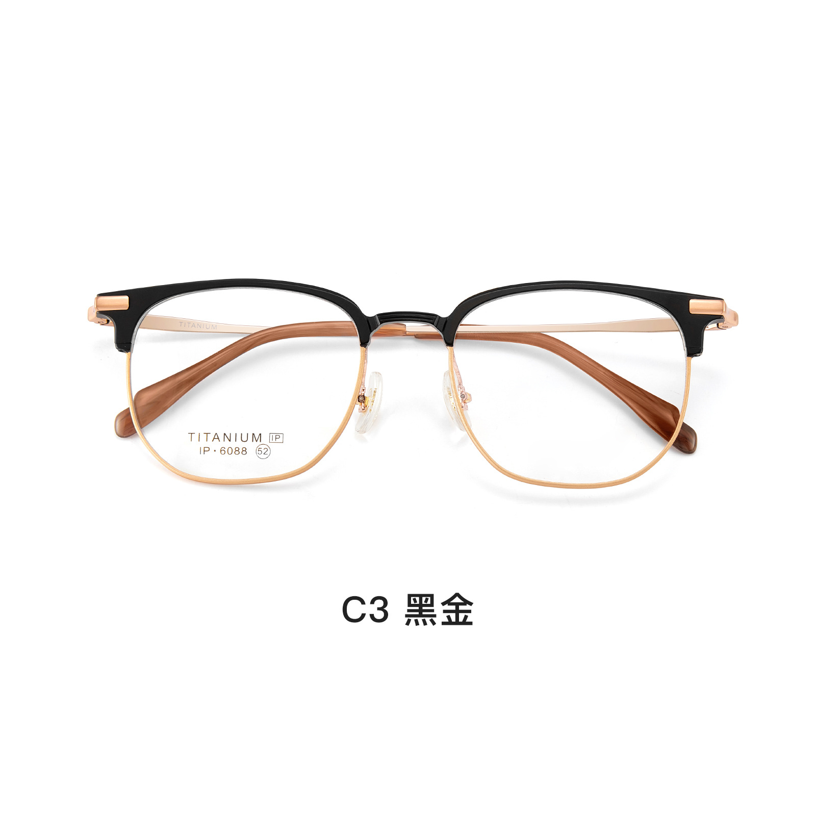 Luz de lujo pu Shuai negocios casual hombres de titanio puro gafas Marco de vacío IP titanio pierna sin cara clip gafas Danyang lote