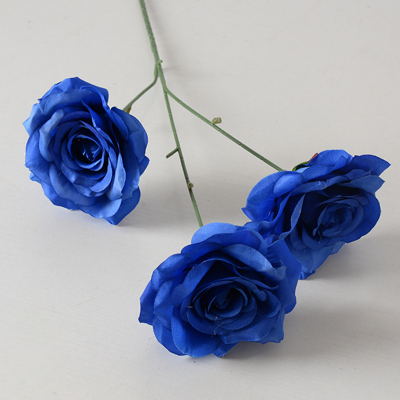 Flor de rosa de franela simulada flor falsa única flor artificial boda casa decoración del día de San Valentín sensación de alta calidad ramo de pared