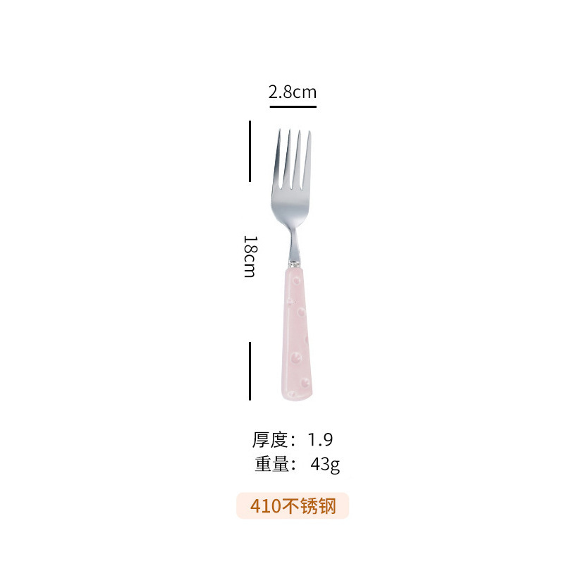 304ステンレスナイフフォークスプーン4点セット高颜値チーズ柄洋食食器家庭用ステーキナイフフォークデザートスプーン|undefined