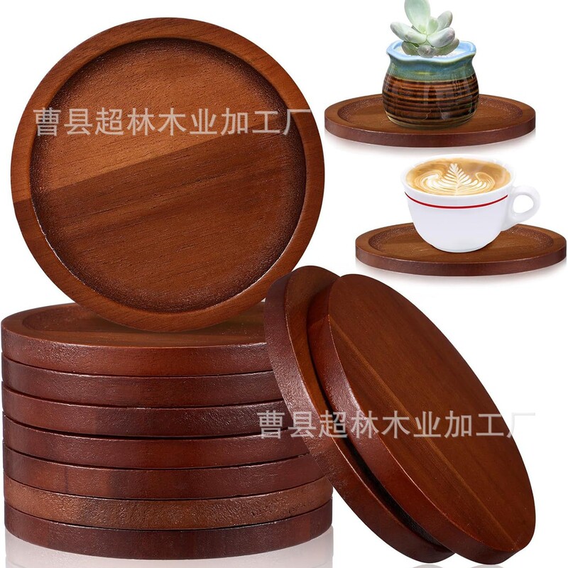 Solid Wood Round Coasters for Home Use, Living Room Coffee Cup Holders, Nordic Minimalist Style Wooden Tea Cup Base Set Solid Wood Round Coasters for Home Use, Living Room Coffee Cup Holders, Nordic Minimalist Style Wooden Tea Cup Base Set