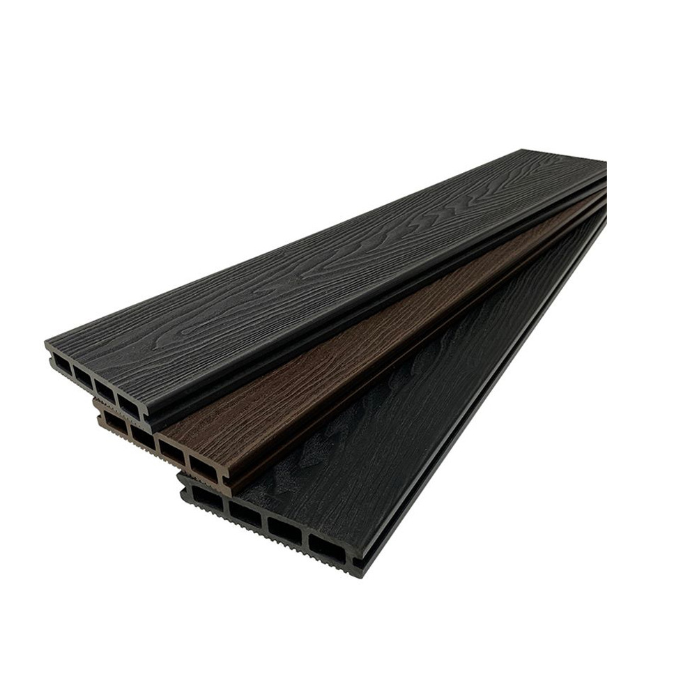 Piso de madera de plástico 146*25 DE INGENIERÍA al aire libre WPC decking de madera fábrica de piso de plástico agujero redondo al aire libre