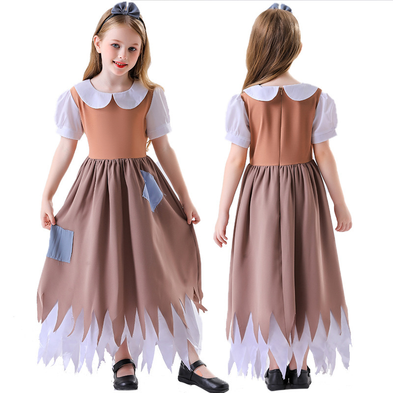 Halloween Theme Party cosplay Kids Cinderella Costume Cosplay Maid Costume Brown dress Halloween Theme Party cosplay Kids Cinderella Costume Cosplay Maid Costume Brown dress