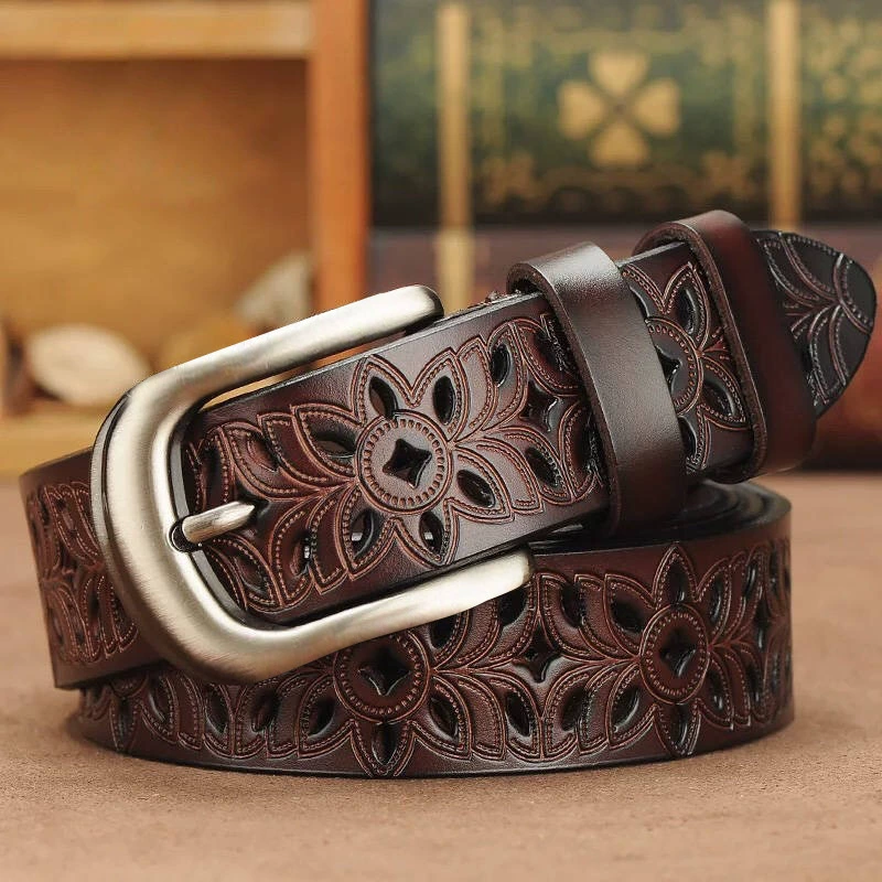 Belt, 2.8 cm width, 105/115 cm length (including buckle), embossed pattern, 100 g