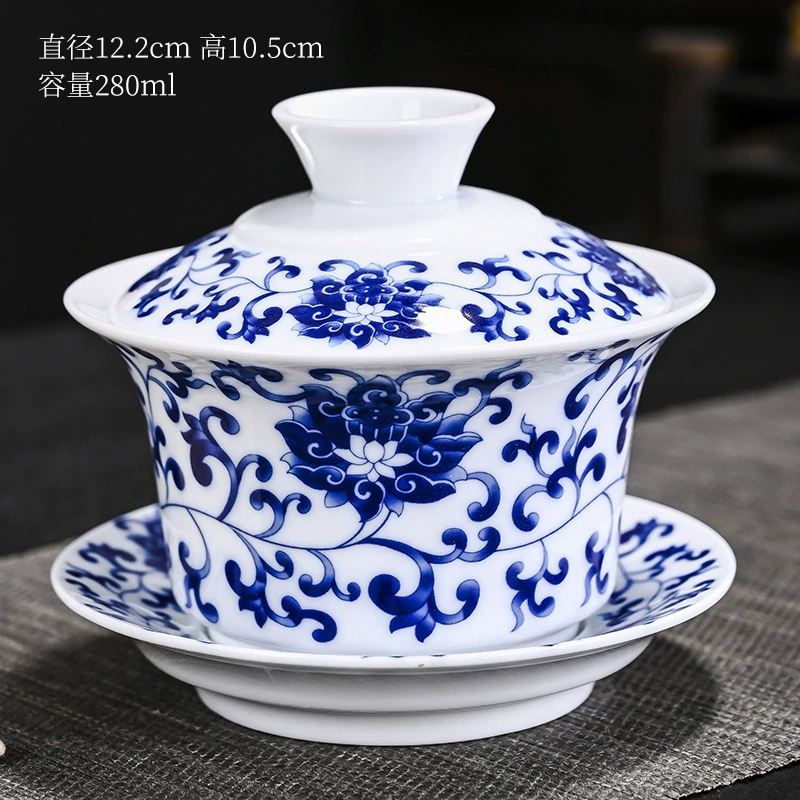 Blue and white ceramic tea cup, big tea set