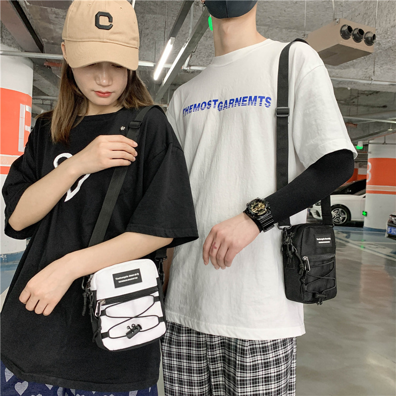 67g Weight Zipper Closure Type Single Shoulder Strap Strap Type Crossbody Bag Bags Type Nylon Material Letter Pattern Streetwear Style Square Shape Khaki, Light Grey, White, Black Color Small Size Small Nylon Letter Streetwear Square Zipper Crossbody Bag 36