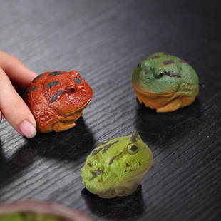 Yixing Purple Sand Tea Pet Golden Toad, Seed Frog, Small Horned Frog, Frog Can Be Raised for Tea, Tea Set Accessories, Poison Dart Frog