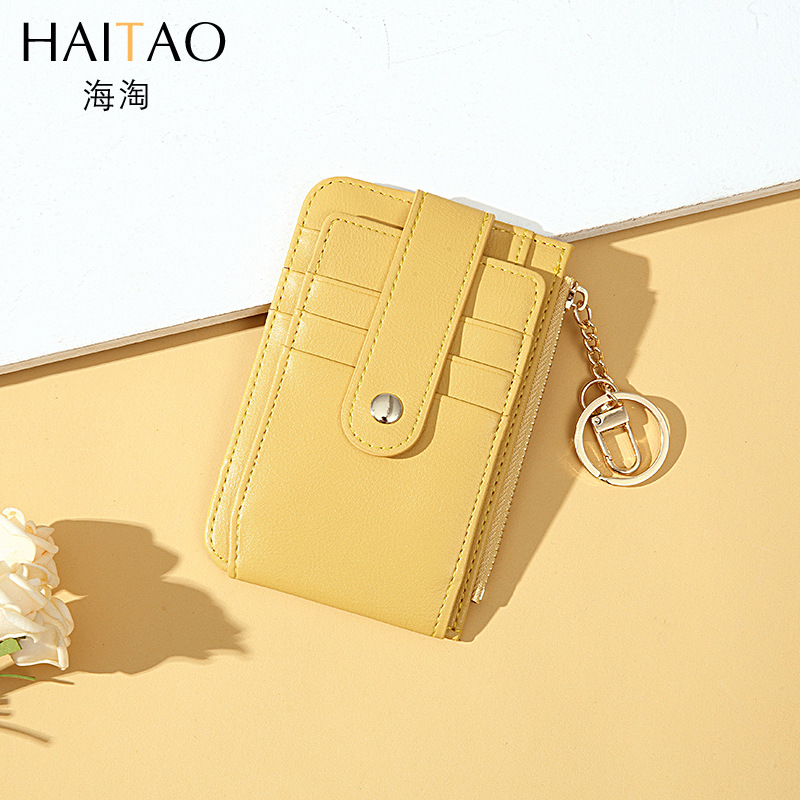 HAITAO新款女士钱包简约驾驶证件夹超薄纯色零钱包创意小卡包