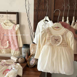 金海岸秋季新款儿童连体裙两件套舒适韩版洋气长袖女宝纱纱裙批发