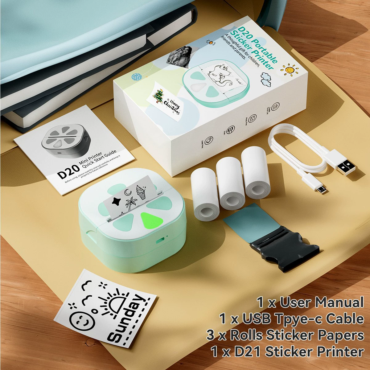 Printer for elementary school students, handheld sticker, bluetooth
