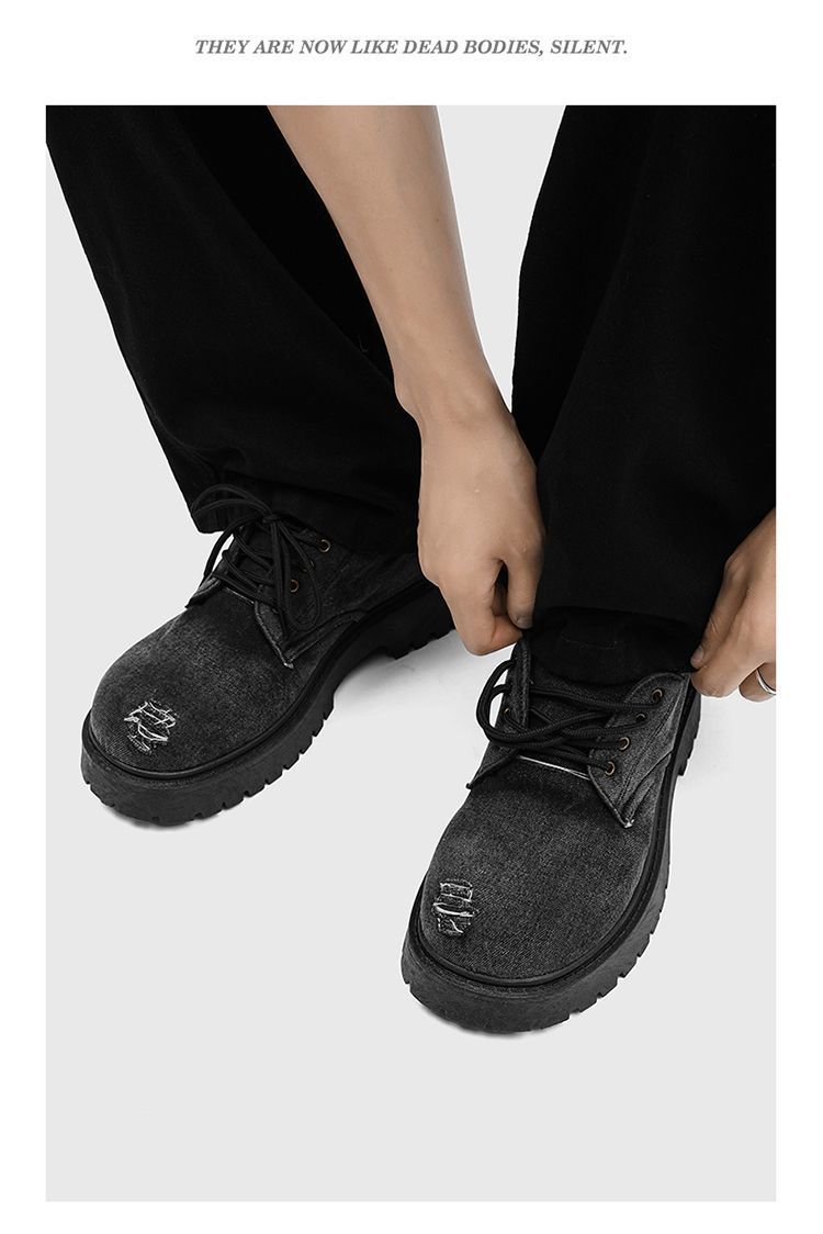 Chaussures de travail tendance et polyvalentes, collection printemps-automne 2025 de ShoeVault : Derby à semelle épaisse antidérapante et résistante à l'usure._voghion.com