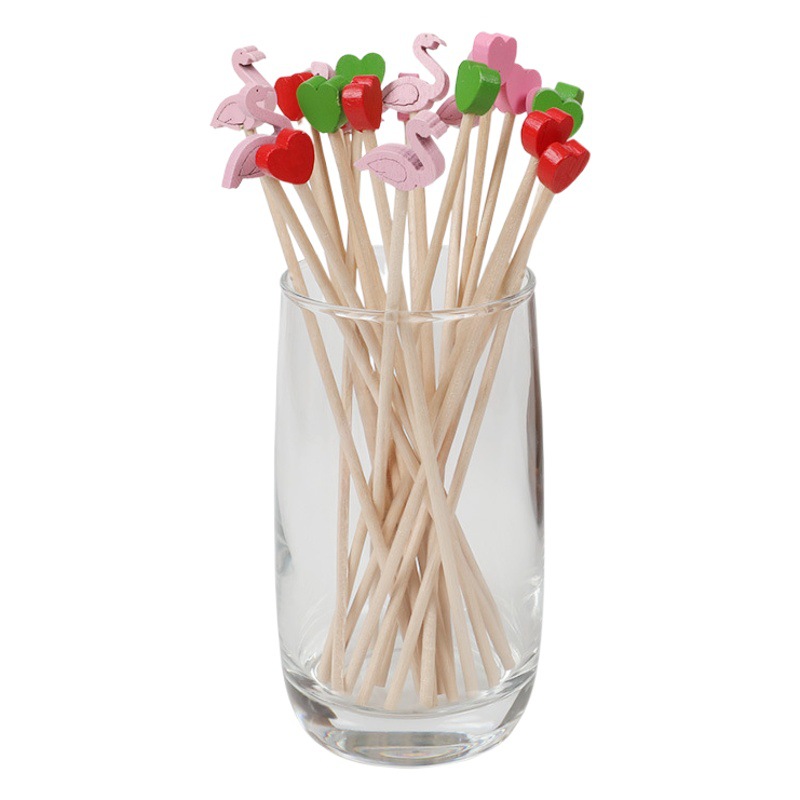 Milk Tea Drink Stirring Bar 100 Disposable Mixing Bar Heart-shaped Wooden Bar Coffee Stirring Bar Spot Wholesale