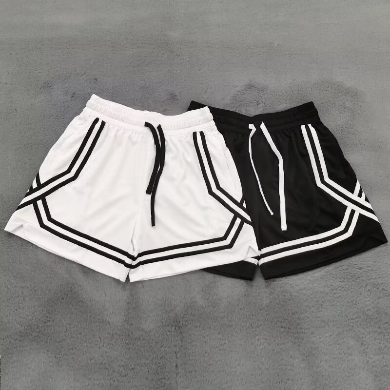 New Blank Version Mesh American Basketball Pants Quarter Pants Below the Knee Summer Sports and Leisure Running Basketball Shorts