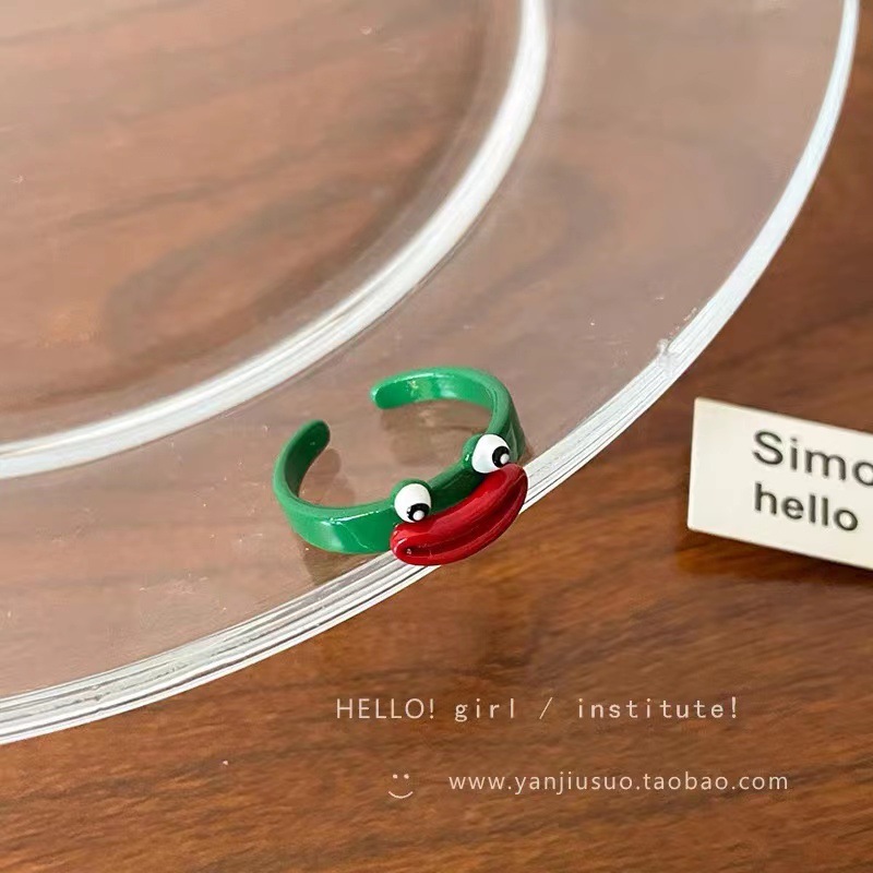 Dibujos animados lindo gato anillo 2023 nuevo nicho diseño chica corazón exquisita joyería al por mayor