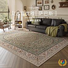 ?地毯客廳法式復古波斯風家用地毯大面積免洗可擦感地墊跨境