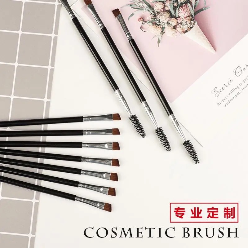 Double-Ended Eyebrow Brush, Eyelash Comb, Convenient One-Pack Spiral Brush, Ultra-Fine Makeup Brush, Eyebrow Sweep, Beveled Soft Brush Tool