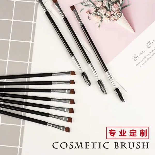 Double-Ended Eyebrow Brush, Eyelash Comb, Convenient One-Pack Spiral Brush, Ultra-Fine Makeup Brush, Eyebrow Sweep, Beveled Soft Brush Tool