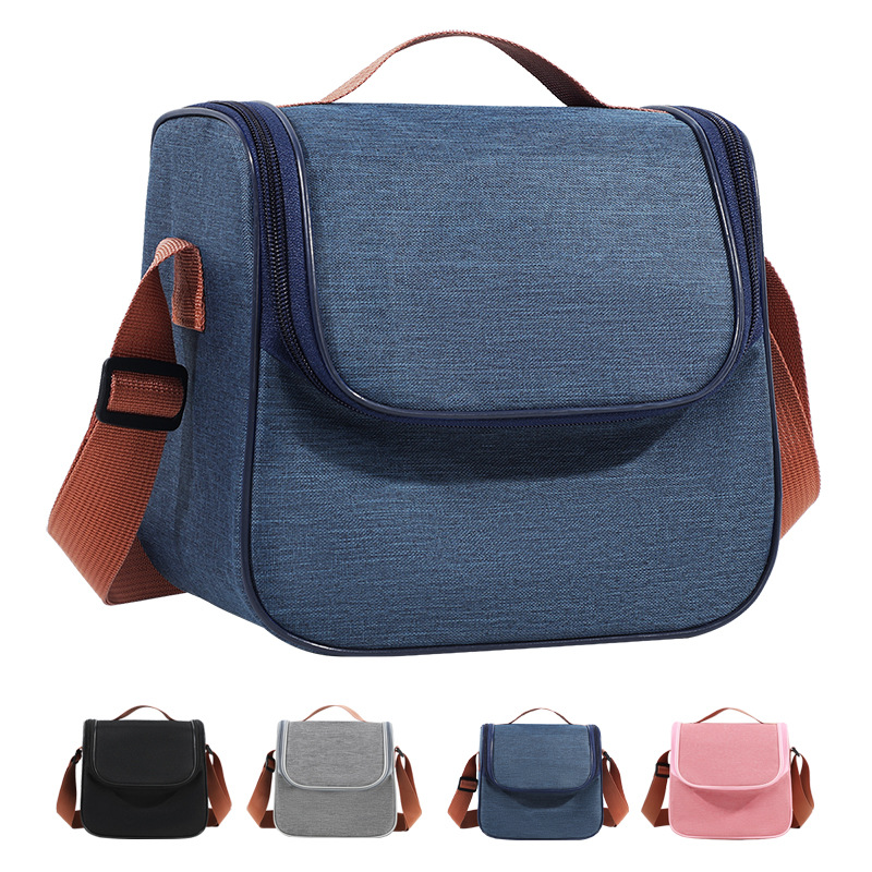 Bolsa aislante portátil simple, papel de aluminio, bolsa de lonchera impermeable, mensajero, bolsa bento portátil con comida, bolsa de almuerzo para el trabajo y la escuela