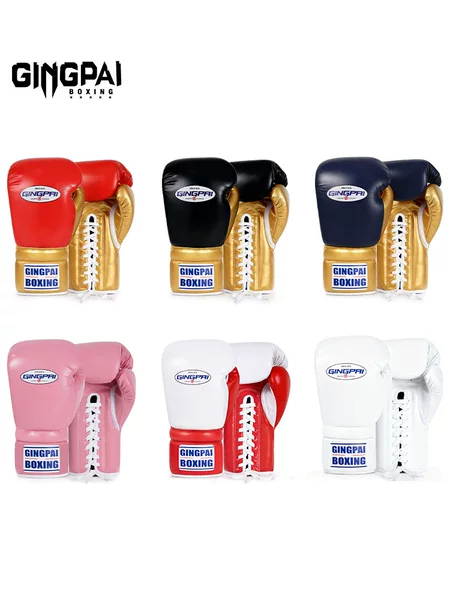 Jingpai Professional Boxing Gloves Adult Tethered Boxing Gloves for Men and Women Fighting Training Sanda Sandbag Actual Muay Thai Fighting