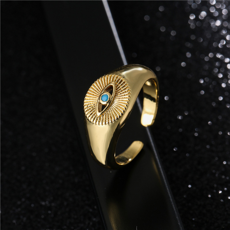 Fashion Eye Shape Copper Opening Ring display picture 1