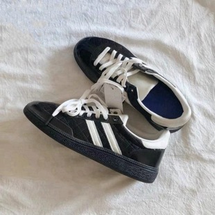 Chanel Style Rhombic Black Training Shoes Women's 2024 New Soft Sole Lace-up Casual Sports Board Shoes Flat Forrest Gump Shoes