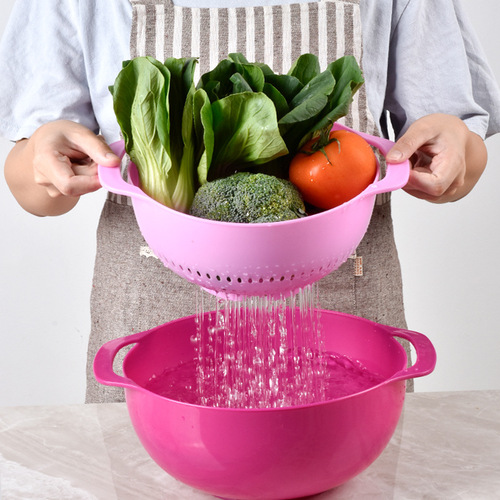 Kitchen Supplies Rice Sieve Salad Plate Washing Vegetables PP Rainbow DIY Baking Ten Piece Measuring Cup Measuring Spoon Combination