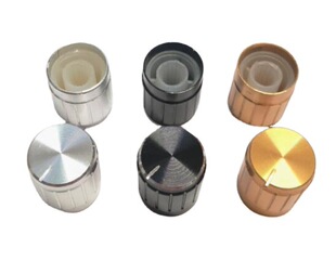Potentiometer Knob Cap Audio Amplifier Aluminum Alloy Knob Cap Diameter 17mm Height 17mm Gold Silver Black