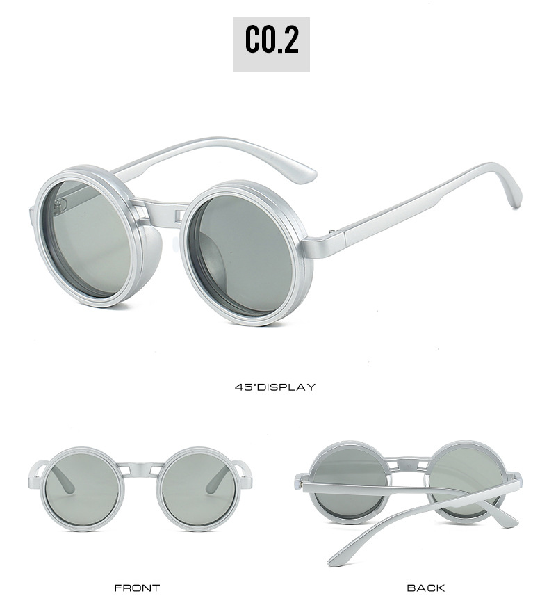 2025 Neue Sonnenbrille im kleinen runden Stil, modische Sonnenbrille mit individueller Persönlichkeit, manuell verstellbar, ideal für Outdoor-Aktivitäten wie Angeln, Großhandel, Trend Cross_voghion.com