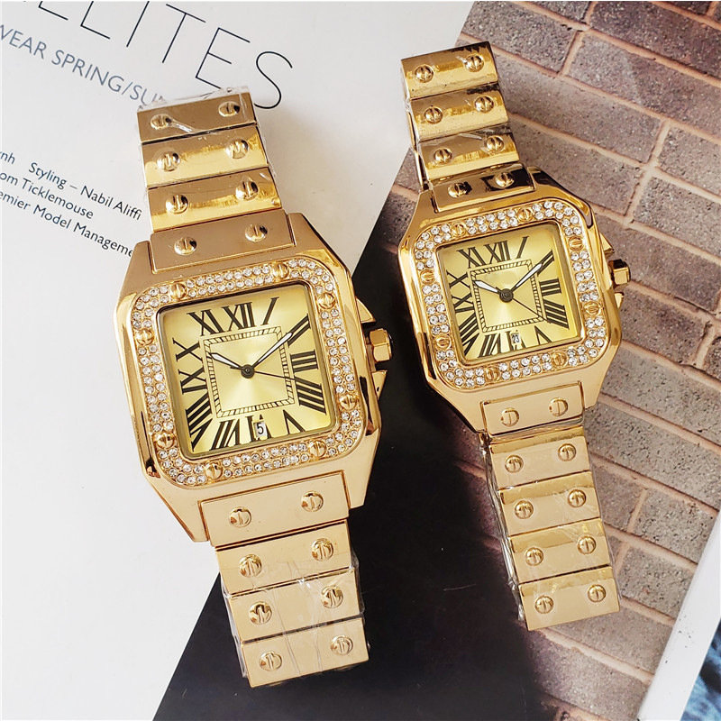 Card men's and women's couple's watch diamond-encrusted watch alloy quartz men's watch cross-border hot-selling watch women