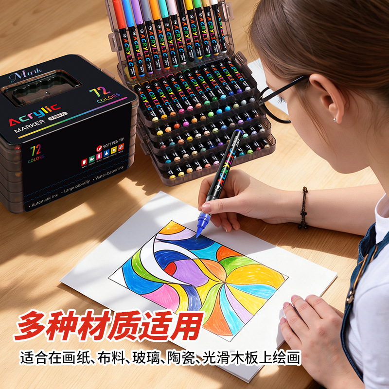 Nuevo tipo líquido directo de acrílico marcador de color plegable para estudiantes de jardín de infantes no tóxico pintado de arte marcador especial