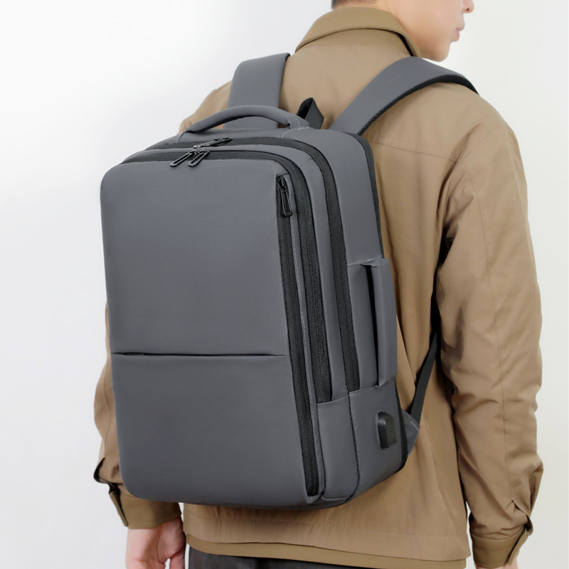 Men's Leather Laptop Business Backpack Water-resistant Commuting_voghion.com