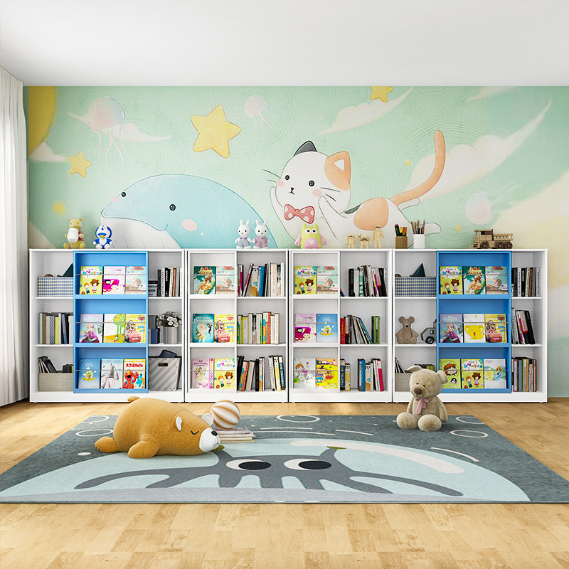 De los niños de baja estantería carril de deslizamiento de acero del hogar caja de imagen gabinete de almacenamiento piso hierro juguete gabinete de almacenamiento