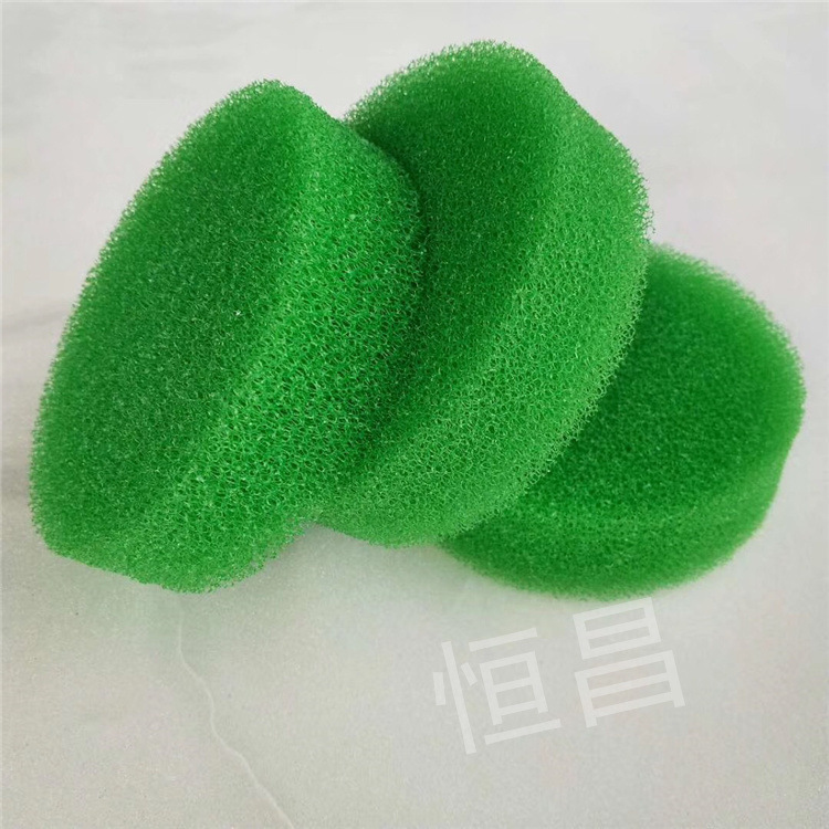 绿色过滤绵圆形异形海绵加工聚氨酯爆破粗孔网过滤棉水网状
