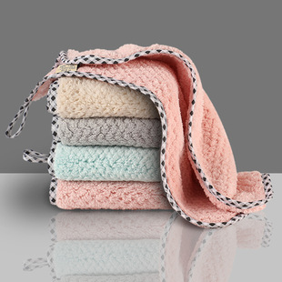 Pineapple Dish Cloth Kitchen Cleaning Dish Cloth Not Easy to Lose Hair Absorbent Small Square Towel Hanging Coral Fleece Towel