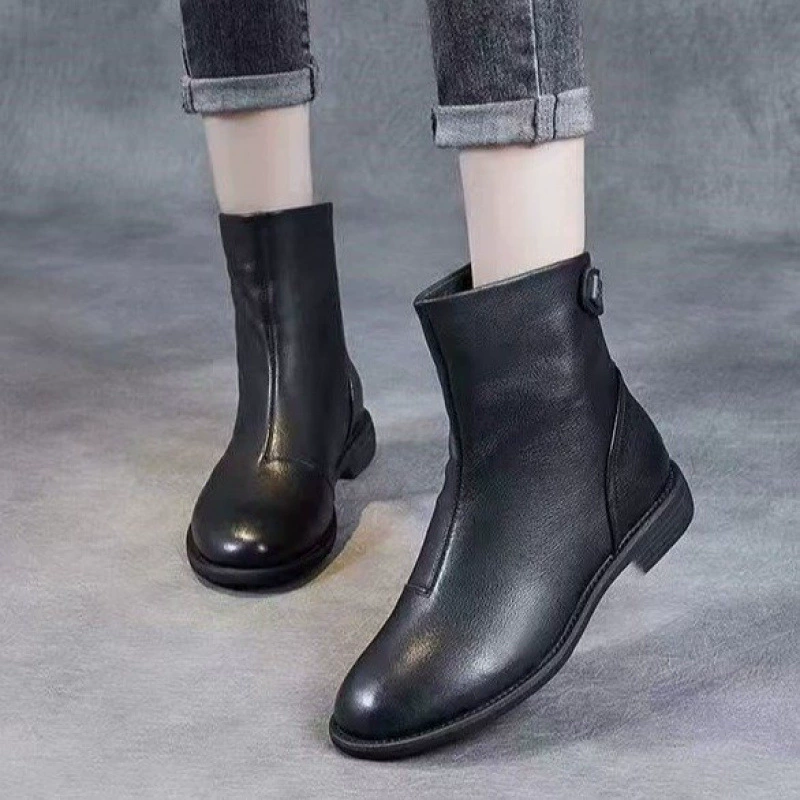Martens, winter fleece universal low boots English style, chelsea, British style, 2025 years