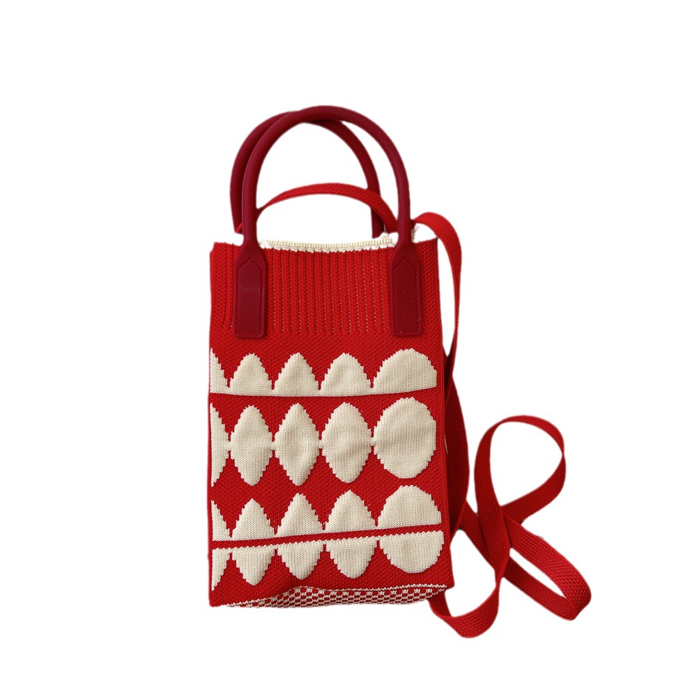 Bolsa de teléfono móvil Plaid bolsa de mensajero de las mujeres Mini pequeño bolso pequeño lindo ligero cuatro estaciones bolso de punto