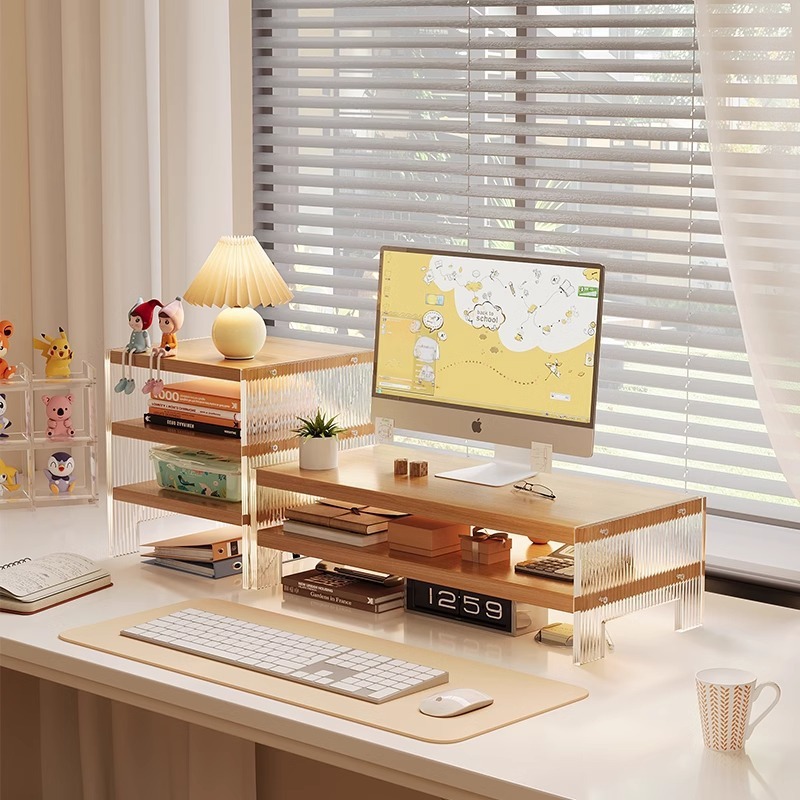 Office Desktop Notebook Storage Rack Desktop Computer Elevated Rack Acrylic Monitor Stand Storage Rack