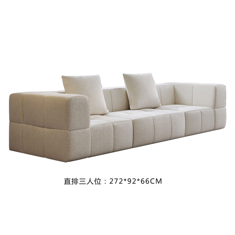Transfronterizo diseñado para sofá de compresión minimalista combinado esponja sin esqueleto bolsa de vacío enrollada sala de estar viento crema image 8