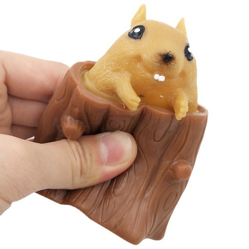 Decompression and Vent Squirrel Cup Tricky Toy Squeeze Flying Squirrel Tree Stump Evil Squirrel Same Style Pinch Toy