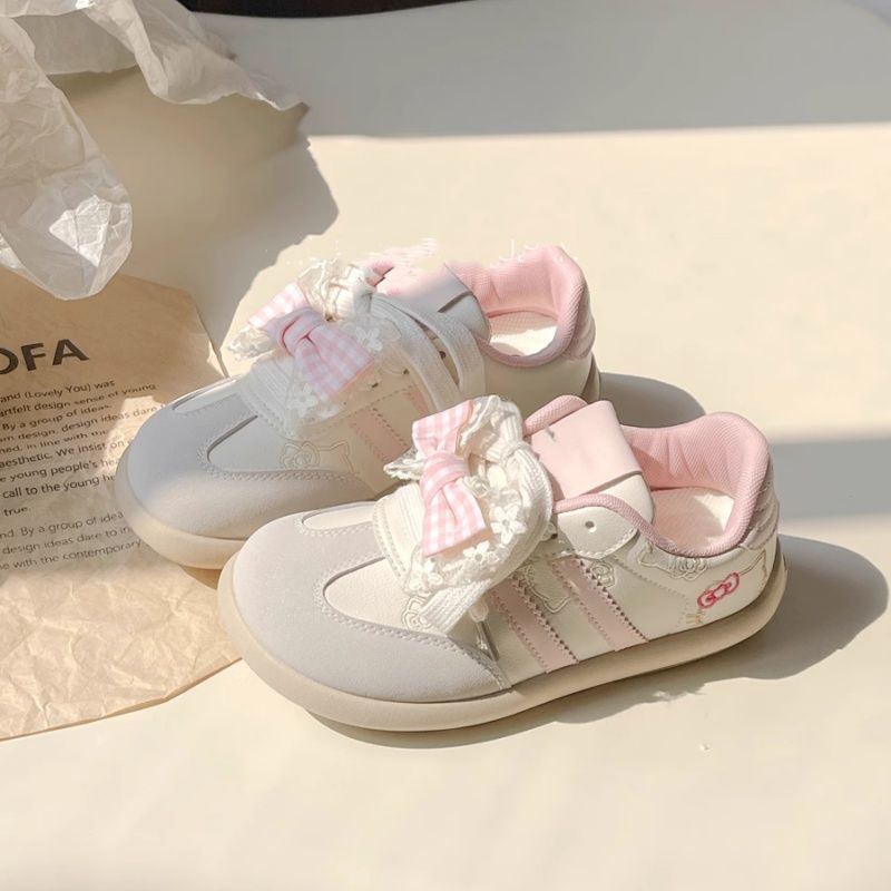 2025 nuevos zapatos de nicho de todo fósforo lindos zapatos de entrenamiento alemanes rosas al por mayor zapatillas de deporte de mujer transfronterizas zapatos blancos de suela gruesa