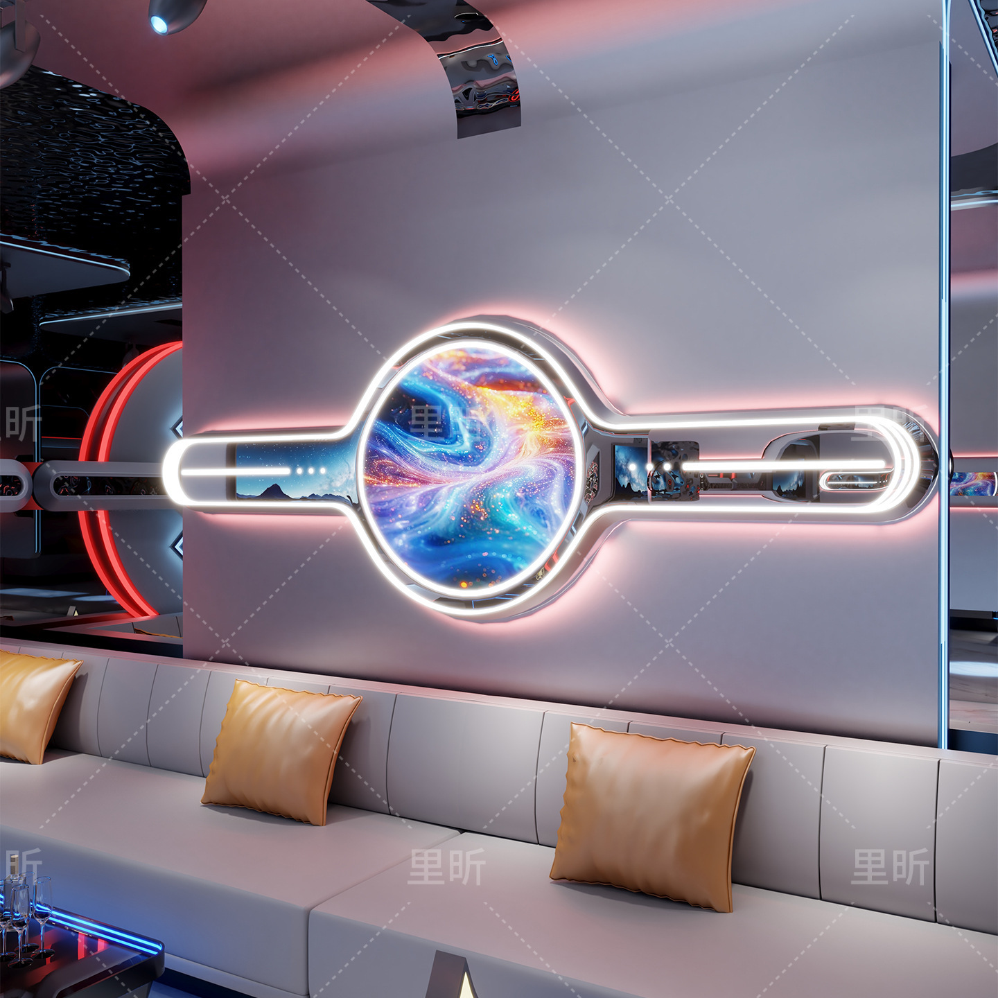 Módulo de modelado de espejo ktv lámpara hotel bar sala de juegos de Internet café techo ilusión módulo de fondo de luz