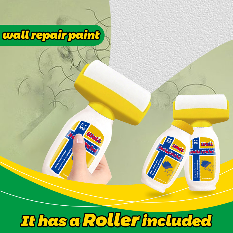 跨境外贸墙面大滚筒漆修补漆水性净味乳胶漆涂鸦遮盖内墙修补翻新