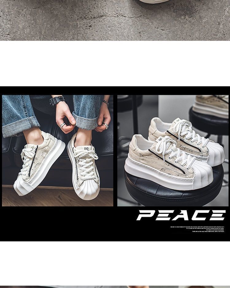 ShoeGlobe Canvas Herren-Sneaker 2025 mit neuer Shell-Toe-Zehenkappe – Sportschuhe für Jugendliche, rutschfest, trendig, für den Winter, Freizeit und Freizeit._voghion.com