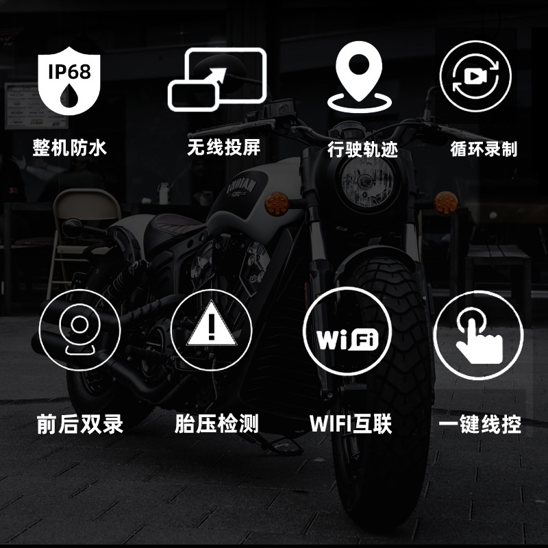 Motorcycle Navigation Recorder Waterproof Smart Riding GPS Dash Cam