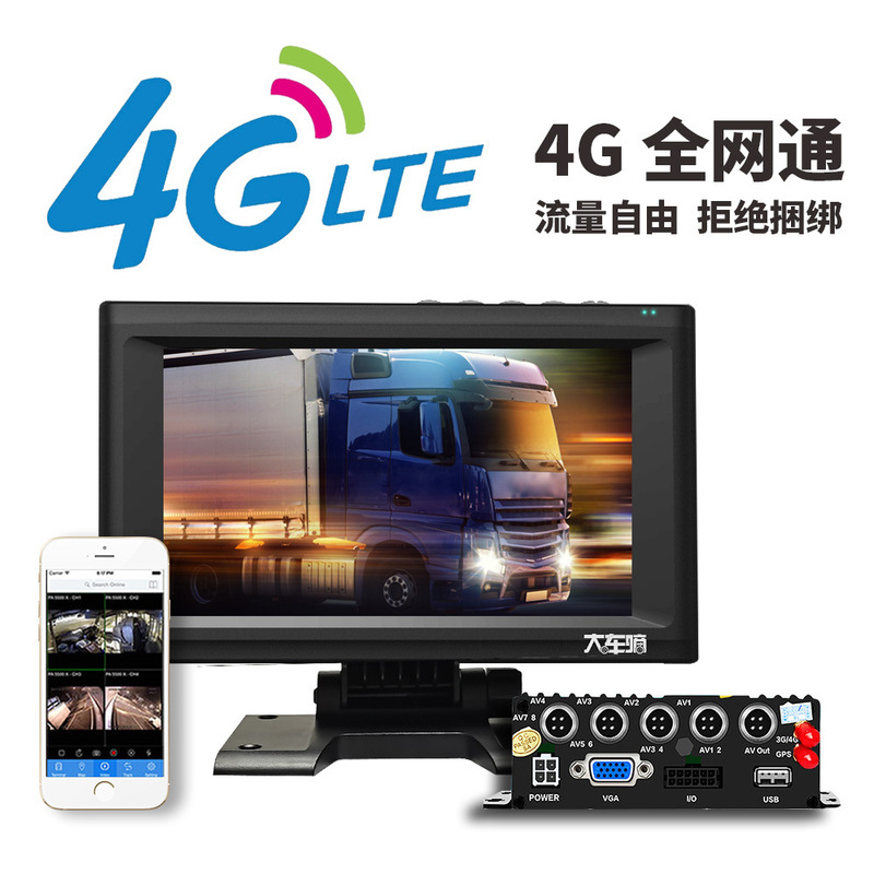国境を越えたチーム管理4G遠隔リアルタイム監視高精細夜視1080p四路GPS測位車載ビデオ|undefined