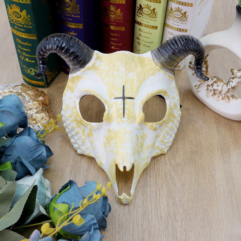 Nuevas máscaras de terror de Halloween animales cabra esqueleto maquillaje fiesta espectáculo prop cos máscara