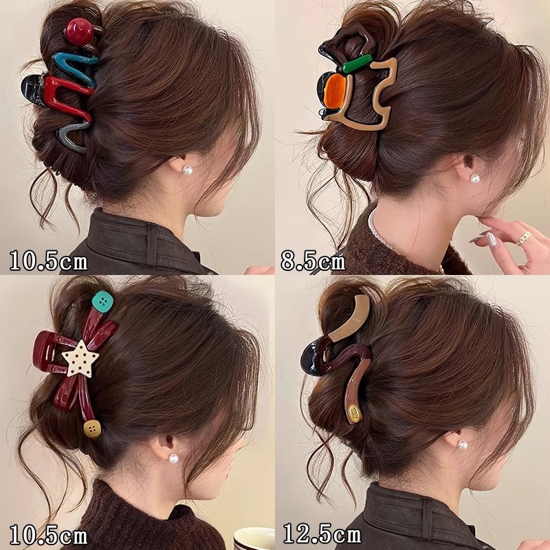 萌趣可爱小猫抓夹女2025新款高级感鲨鱼夹发夹后脑勺盘发头饰大号|undefined