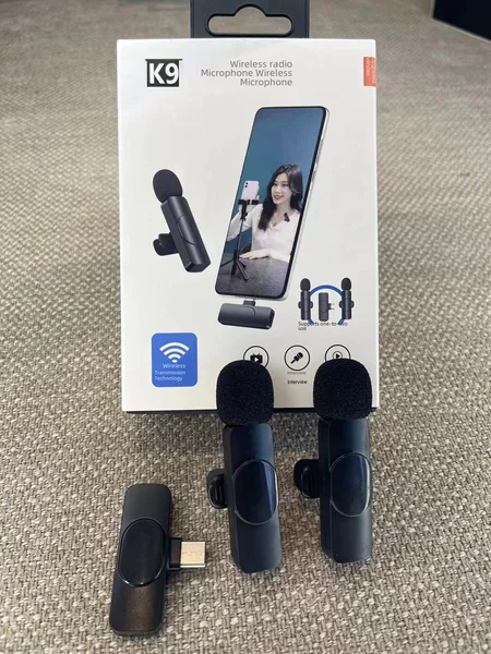 Cross-Border Wireless Lavalier Microphone One-To-Two Tiktok Outdoor Microphone Noise Reduction Bluetooth Live Streaming Recording