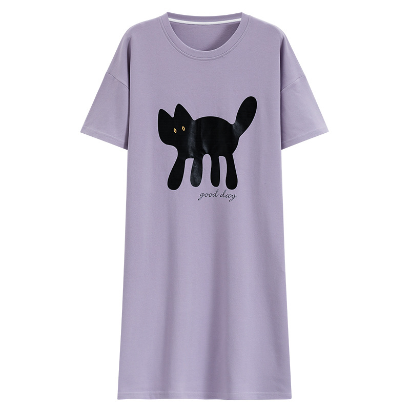 Pijama de verano para mujeres 2024 nueva mujer de algodón sexy de verano de mangas cortas para mujeres embarazadas pijamas de gato negro de verano para mujeres