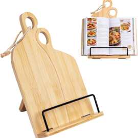 木质食谱架带亚克力板防喷溅菜谱架点单架书籍展示底座实木阅读架