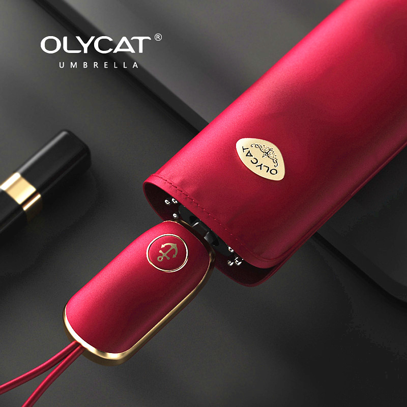 OLYCAT tri-fold ultra light automatic sun umbrella Ollie cat folding sun umbrella factory wholesale gift logo umbrella OLYCAT tri-fold ultra light automatic sun umbrella Ollie cat folding sun umbrella factory wholesale gift logo umbrella